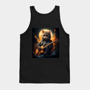 Cat Guitar - Animals Playing Musical Instruments Tank Top